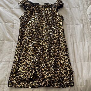 Black and Gold Sequin Dress